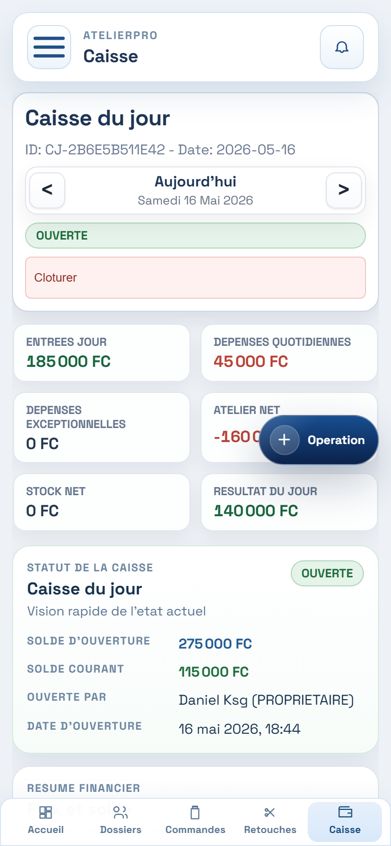 Caisse mobile Atelier Pro